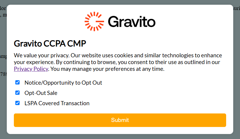 Gravito CCPA CMP